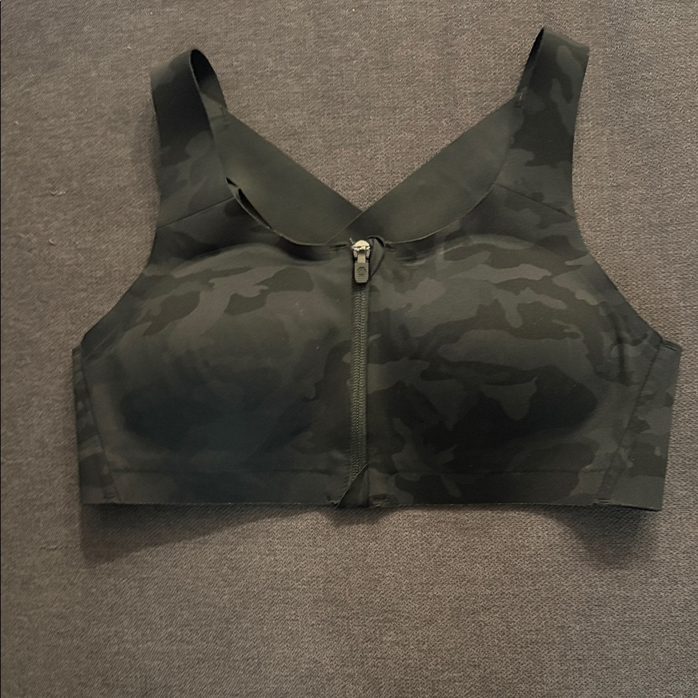 lululemon Camouflage Zip-Front Sports Bra
